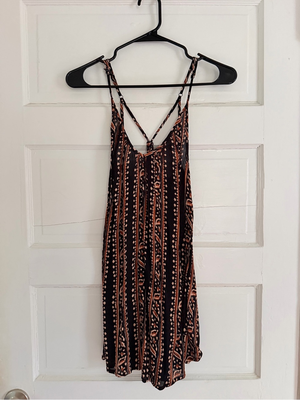 Amuse Society Black and Rust Patterned Mini Dress
